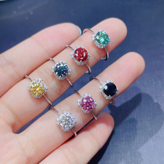 Classic Style Moissanite Ring Wholesale 925 Silver GRA Diamond Test Pen Included,Birthday gift. Couple rings