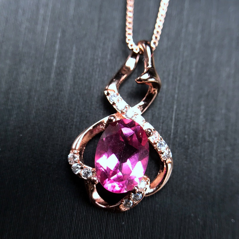 Exquisite small pendant 925 silver natural colored gemstone wholesale topaz color comparable to tourmaline wholesale necklaces for women necklace cross necklace for women cross necklace for women