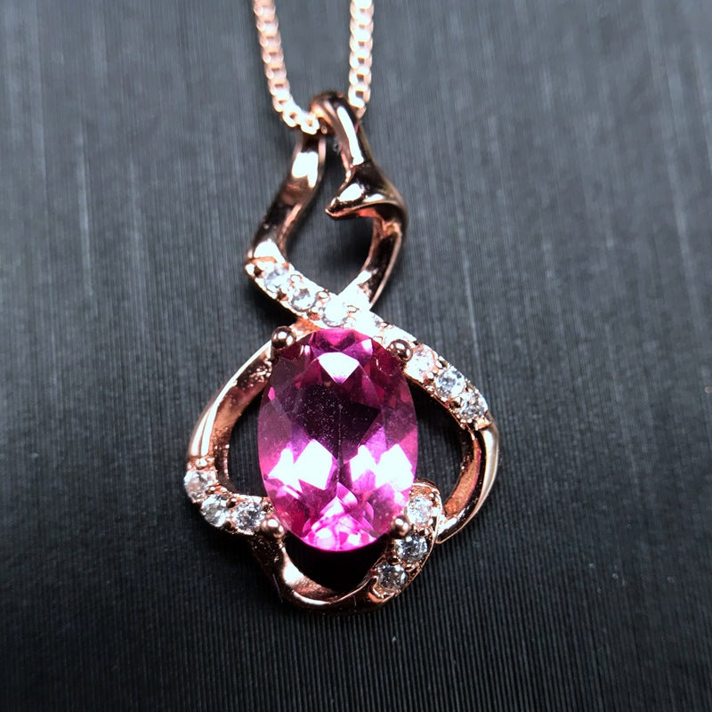 Exquisite small pendant 925 silver natural colored gemstone wholesale topaz color comparable to tourmaline wholesale necklaces for women necklace cross necklace for women cross necklace for women